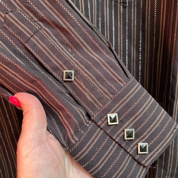 Vintage Panhandle Slim Mens Western Dress Shirt Snap buttons Size Small - Picture 9 of 13